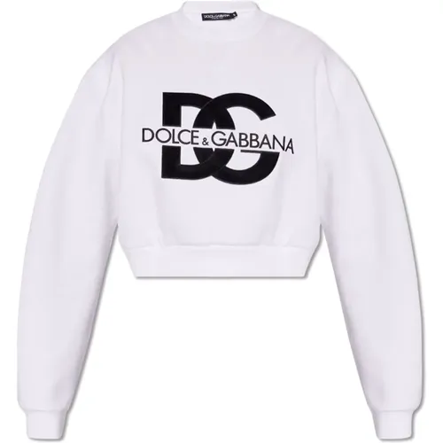 Gekürzter Sweatshirt mit Logo - Dolce & Gabbana - Modalova