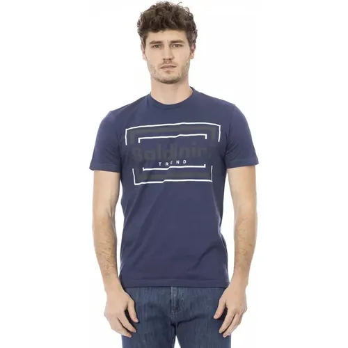 Blau Baumwolle Trendiges T-Shirt , Herren, Größe: S - Baldinini - Modalova