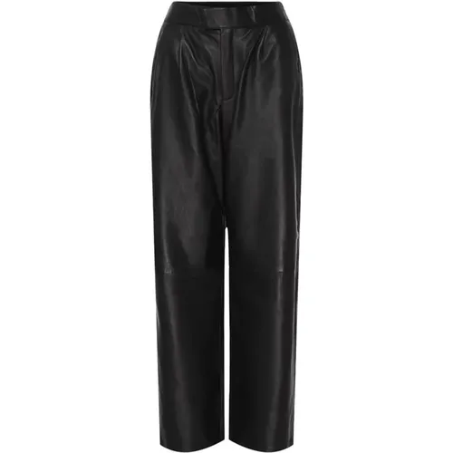 Wide Leather Pants 100145 , female, Sizes: XL, L - Btfcph - Modalova