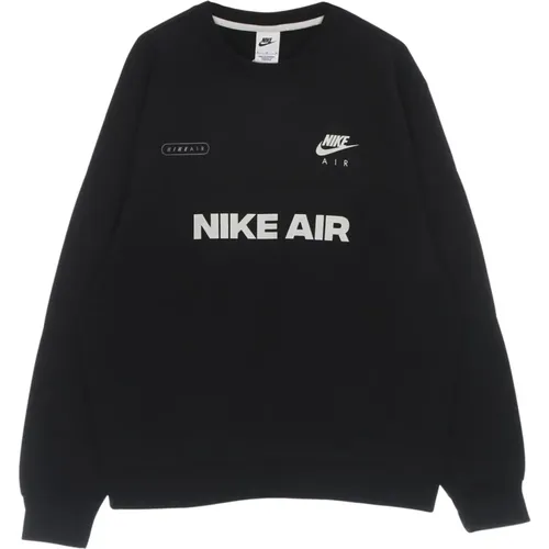 Air Brushed-Back Crewneck Sweatshirt , Herren, Größe: 2XL - Nike - Modalova