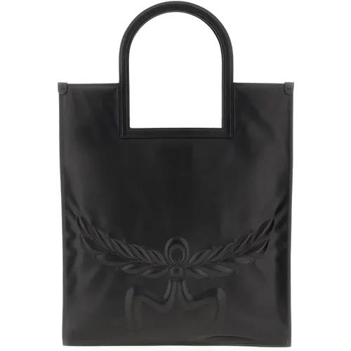 Handtaschen,Schwarze Leder Aren Einkaufstasche - MCM - Modalova