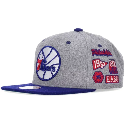 NBA Melton Patch Snapback Cap , male, Sizes: ONE SIZE - Mitchell & Ness - Modalova