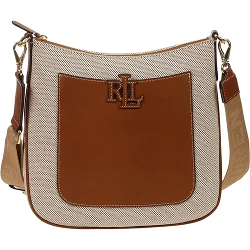 Braune Baumwoll-Crossbody-Tasche mit Logo - Ralph Lauren - Modalova