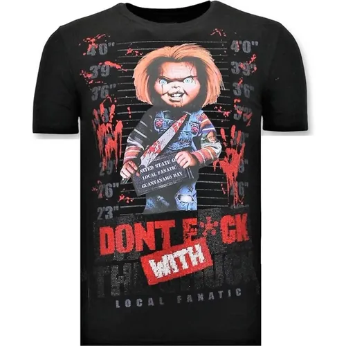 Cooles T-Shirt Männer - Blutiger Chucky Print , Herren, Größe: XL - Local Fanatic - Modalova
