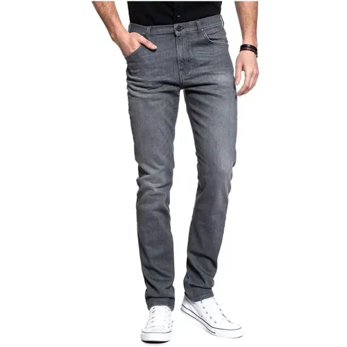 Slim Fit Graue Denim Jeans , Herren, Größe: W36 L32 - Lee - Modalova