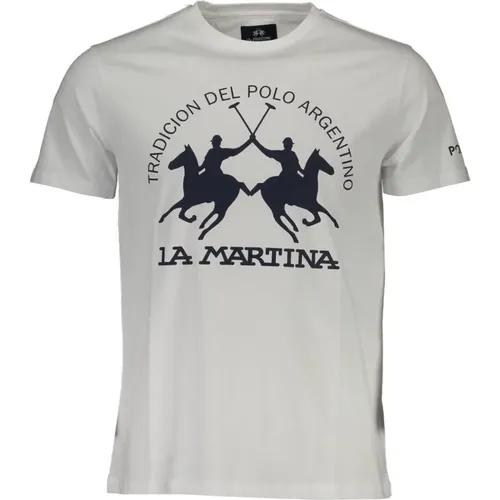 Logo Print Baumwoll T-Shirt - LA MARTINA - Modalova