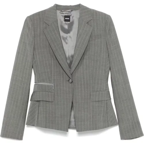 Pinstripe Wool Jacket , female, Sizes: XL, L, M - Boss Black - Modalova