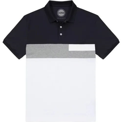 Blue Colorblock Polo Shirt , male, Sizes: S - Colmar - Modalova