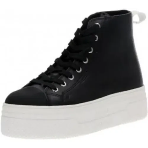 Leather High Top Sneakers , male, Sizes: 3 UK - Armani Exchange - Modalova