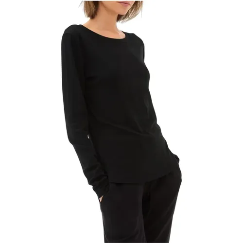 Langarm Modal Baumwolle T-shirt Schwarz - Juvia - Modalova