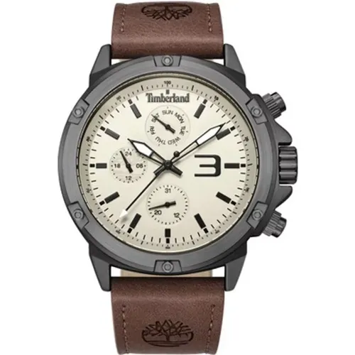 Braune Lederuhr Quarz Analog - Timberland - Modalova