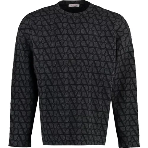 Iconographe Wollpullover,Herrenbekleidung Strickwaren Grau Aw23 - Valentino - Modalova