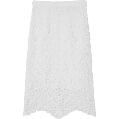 Macramé-Lace Pencil Skirt , female, Sizes: 2XS, XS - Burberry - Modalova