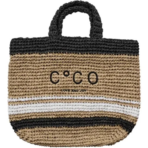 Handwoven Straw Shopper Bag , female, Sizes: ONE SIZE - Co'Couture - Modalova