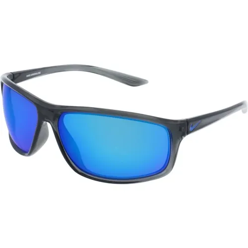 Adrenaline Sonnenbrille in Dunkelgrau/Blau , Herren, Größe: 66 MM - Nike - Modalova