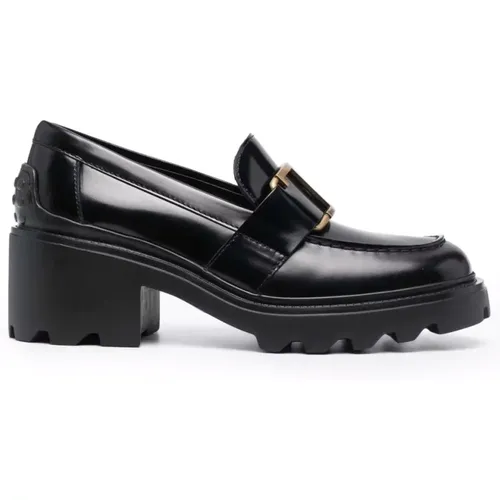 Schwarze elegante geschlossene Loafer mit hohem Absatz , Damen, Größe: 41 EU - TOD'S - Modalova