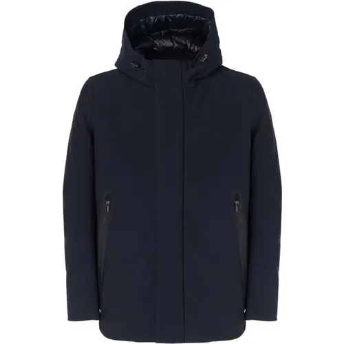 Blaue Surflex Parka mit Reißverschluss und Druckknöpfen , Herren, Größe: 3XL - RRD - Modalova