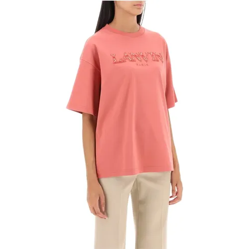 T-Shirts,Oversized Curb Logo T-Shirt - Lanvin - Modalova