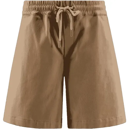 Light Brown Gabardine Shorts , male, Sizes: L, M - Moncler - Modalova