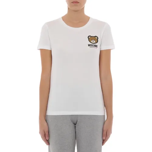 Weiße T-Shirts und Polos , Damen, Größe: L - Moschino - Modalova