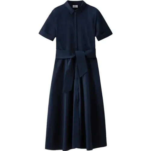 Classic Cotton Midi Dress , female, Sizes: L, M - Woolrich - Modalova