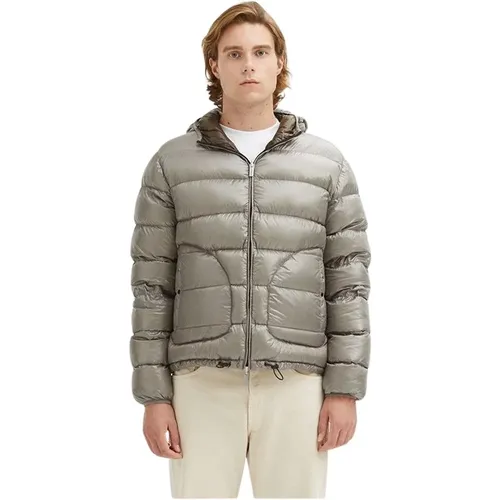 Reversible Hooded Duck Down Jacket , male, Sizes: L, 2XL, M, XL - Centogrammi - Modalova