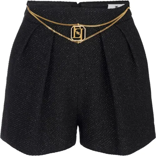 Tweed Chain Shorts , female, Sizes: M - Elisabetta Franchi - Modalova