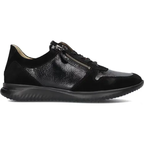 Niedrige Schwarze Sneakers , Damen, Größe: 41 1/2 EU - Hartjes - Modalova