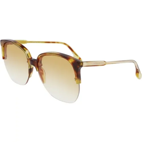 Braune Acetat-Sonnenbrille für Frauen - Victoria Beckham - Modalova