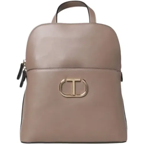 Designer Faux Leather Backpack , female, Sizes: ONE SIZE - Twinset - Modalova