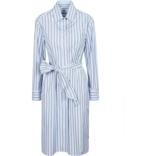 Striped Cotton Knee-Length Dress , female, Sizes: 3XS - Max Mara Weekend - Modalova