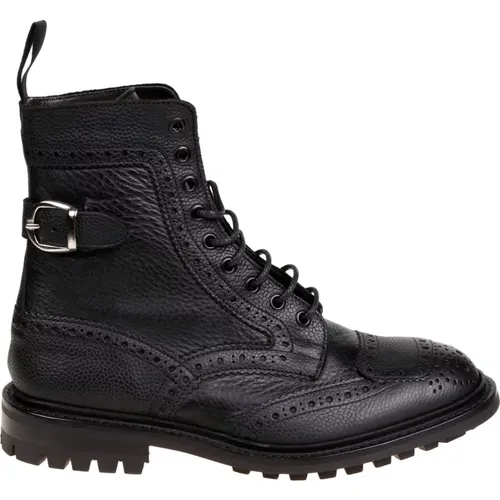 Schwarze Commando Lederstiefel - Tricker's - Modalova