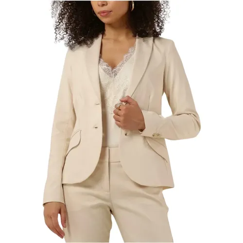 Klassischer Stretch-Blazer in Off-White , Damen, Größe: 3XL - Summum Woman - Modalova