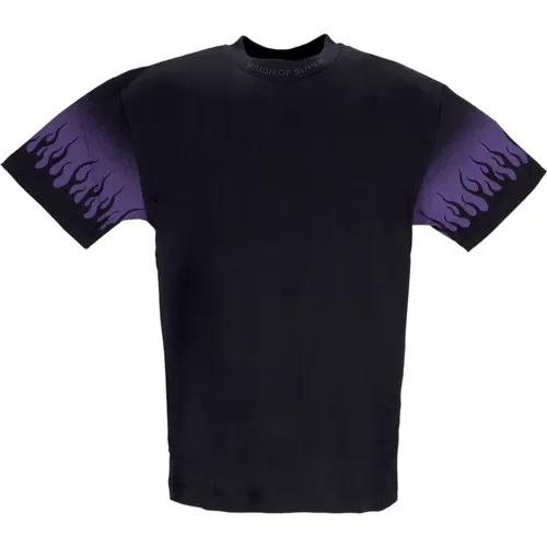 Flames Logo Tee /Purple , male, Sizes: L - Vision OF Super - Modalova