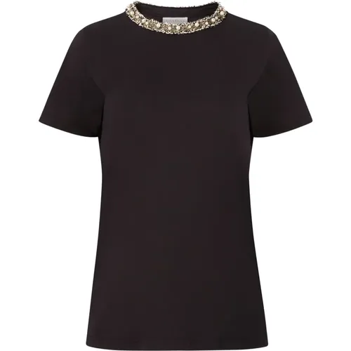 Beaded Neckline T-Shirt , female, Sizes: S, M, XS, L - Nina Ricci - Modalova