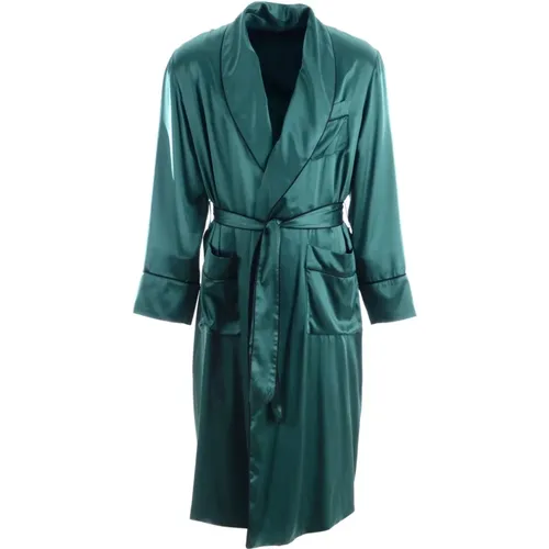 Luxury Silk Robe for Men , male, Sizes: L - Dolce & Gabbana - Modalova