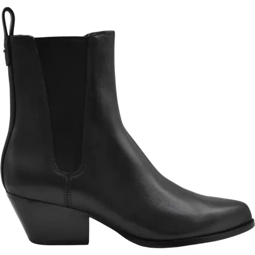 Schwarze flache Schuhe Bootie aus Leder , Damen, Größe: 39 EU - Michael Kors - Modalova