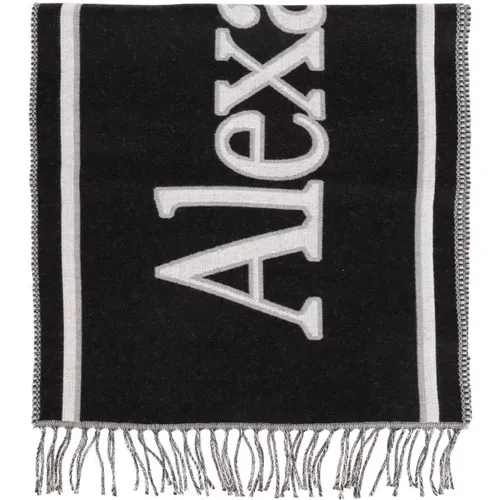 Fringe Logo Print Scarf , male, Sizes: ONE SIZE - alexander mcqueen - Modalova