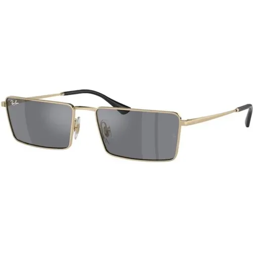 Gold Flash Dunkel Silberne Sonnenbrille , unisex, Größe: 56 MM - Ray-Ban - Modalova