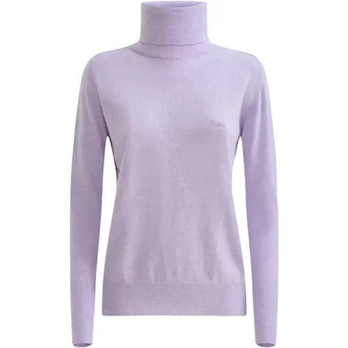 Wollmischung Rollkragenpullover mit Geo-Profilen , Damen, Größe: L - Alviero Martini 1a Classe - Modalova