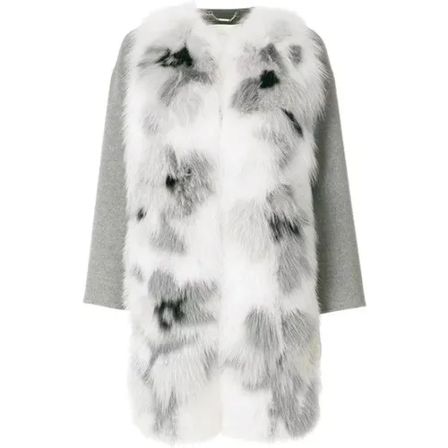 Fur Trim Cashmere Coat for Women , female, Sizes: XS, 2XS - Fendi - Modalova