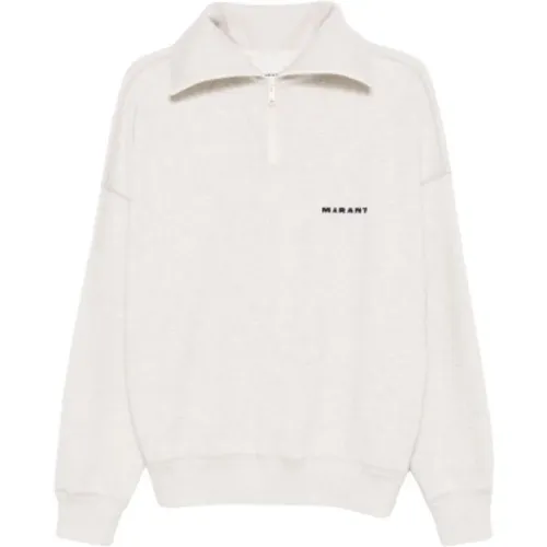 Chiné Sweatshirt with Zippered High Collar , male, Sizes: L, M, S - Isabel marant - Modalova