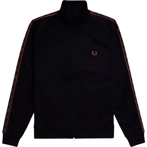 Kontrastband Tracktop Baumwolle Polyester , Herren, Größe: 2XL - Fred Perry - Modalova