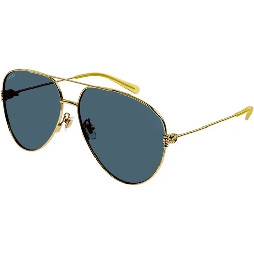 Gold/Blau Sonnenbrille Gg1280S , Damen, Größe: 62 MM - Gucci - Modalova