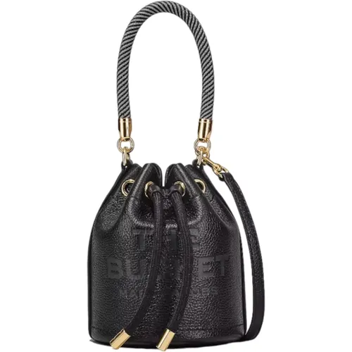 Kleine Leder Mini Eimer Tasche mit geprägtem Branding , Damen, Größe: ONE Size - Marc Jacobs - Modalova