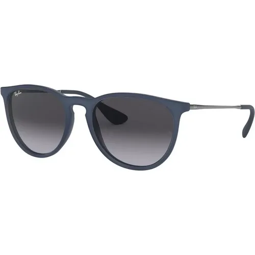 Blaue Nylon Sonnenbrille mit Grauen Verlaufsgläsern , Damen, Größe: 54 MM - Ray-Ban - Modalova