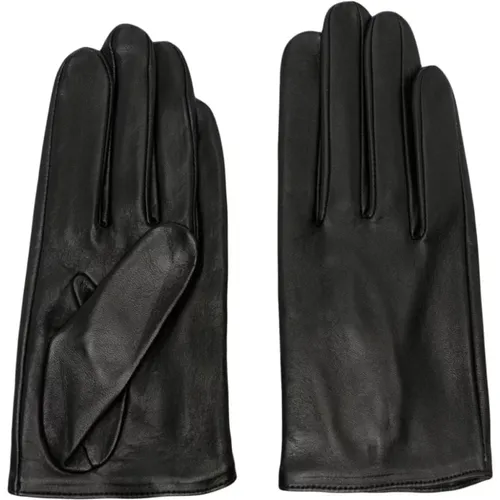 Leather Gloves Twill Lined , female, Sizes: M - Yohji Yamamoto - Modalova