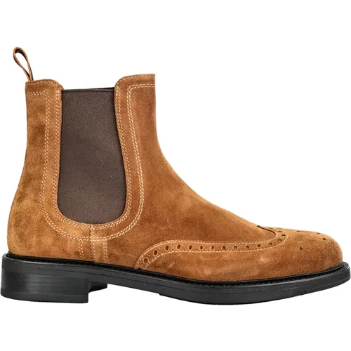 Italienische Leder Stiefeletten , Herren, Größe: 39 1/2 EU - Santoni - Modalova