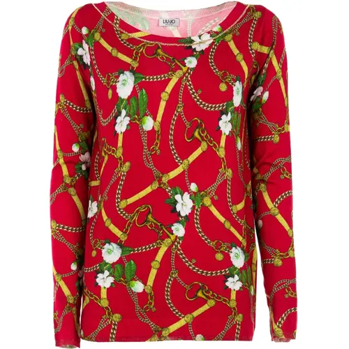 Sommer Ketten & Blumen Print Pullover - Liu Jo - Modalova