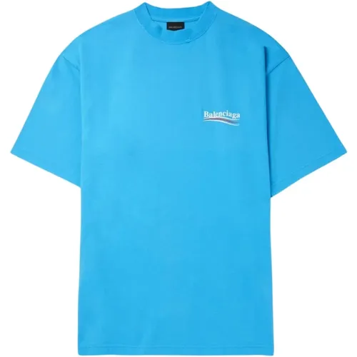 Devoré Logo Print T-Shirt , Herren, Größe: 2XS - Balenciaga - Modalova
